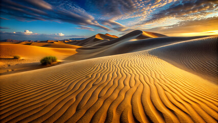 textured desert dune scene with fine grain details in the sand generative ai