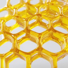 Close-up of golden honeycombs