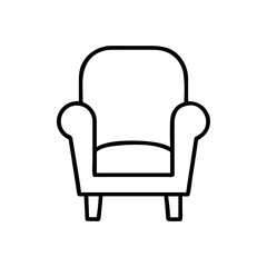 Fototapeta premium Armchair icon for interior design websites, furniture store catalogs, home decoration blogs, apartment planning tools and comfort living presentations