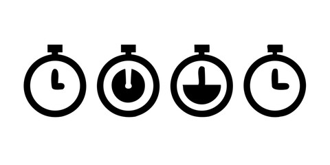 Timers icon set on transparent background. Stopwatch symbol. countdown Timer vector illustration 