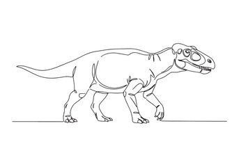 Obraz premium Gorgonopsid therapsid predator walking monochrome line drawing v