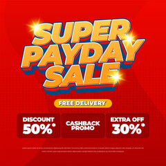 Super Payday Sale discount Exclusive text effect promo banner desgin