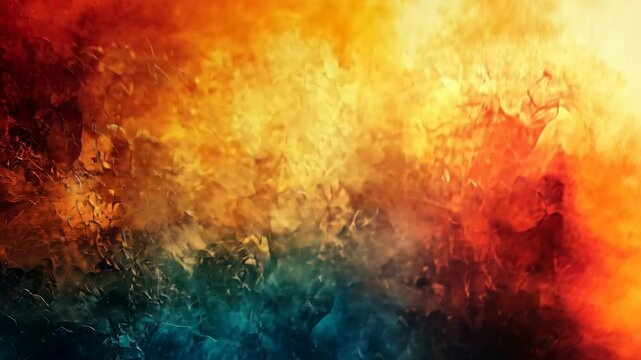 Abstract fiery and icy texture; vibrant orange, red, and blue hues blend in a dynamic, textured composition