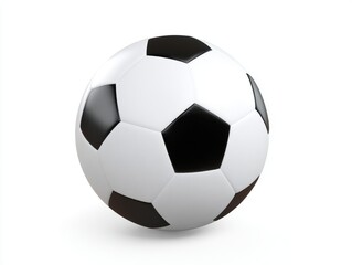 Classic black and white soccer ball isolated on white background
