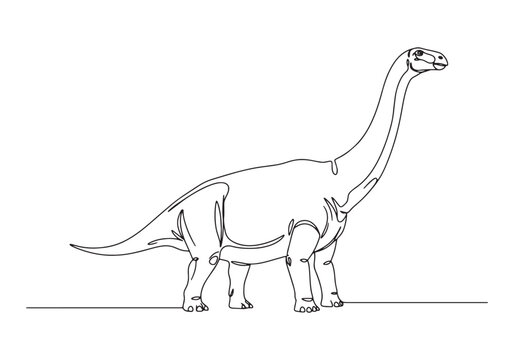 Continuous Line Drawing of Paraceratherium, A Prehistoric Giant