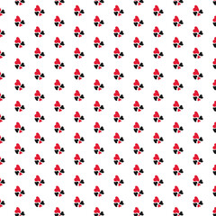 Red and Black Overlapping Hearts Pattern – Geometric Seamless Design