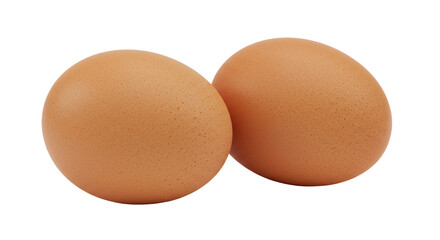 Isolated Two Brown Eggs