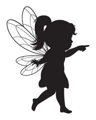 Silhouette of a Fairy with Wings