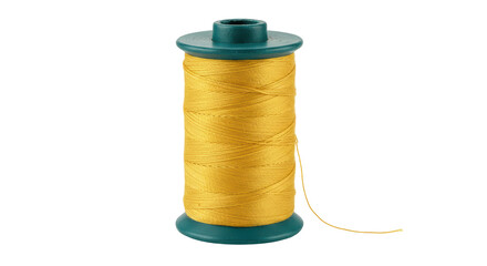 Isolated Spool of Yellow Thread