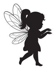 Silhouette of a Fairy with Wings