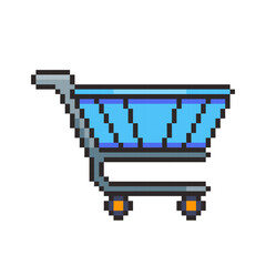 Pixel art Shopping Cart game asset design