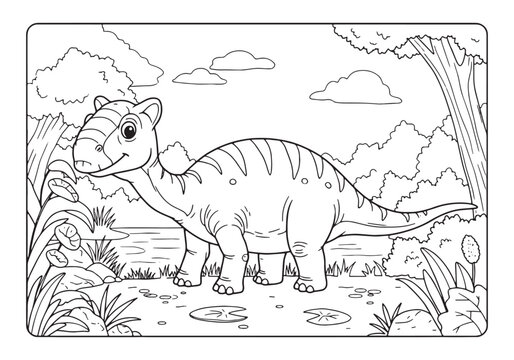 Adorable Mastodonsaurus Ani Coloring Page for Kids Educational F