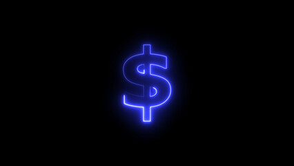 Abstract neon Dollar icon conceptual business illustration background.	
