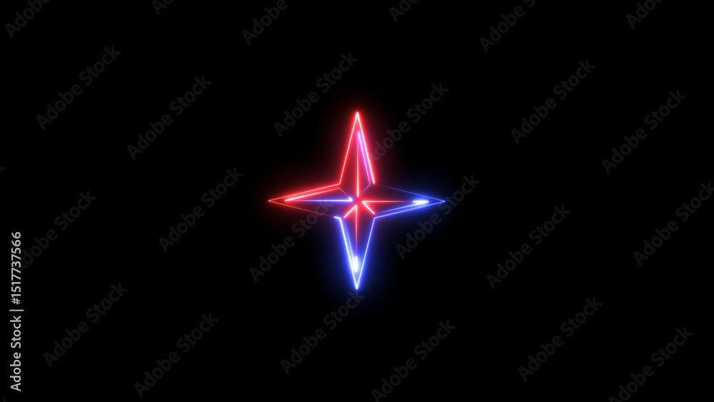 Canvas Prints abstract neon light star loading sign icon background illustration.
