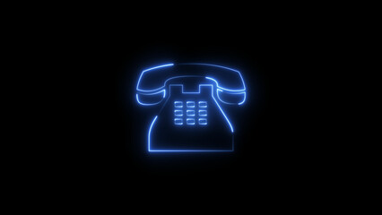 bright neon light incoming call icon concept background illustration.	