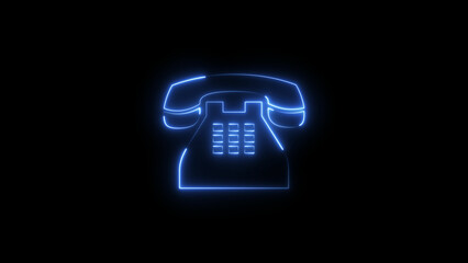 bright neon light incoming call icon concept background illustration.	
