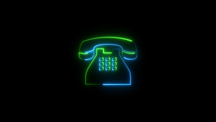 bright neon light incoming call icon concept background illustration.	