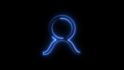 Neon  man icon concept background 4k illustration.