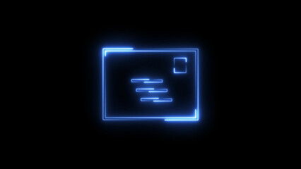 Neon NID document uploading icon background. NID card icon background illustration.