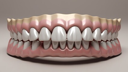 Fototapeta premium 3D teeth front view white background