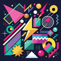 Abstract Geometric Pattern with Vivid Colors