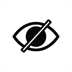 Hidden Eye Icon - Hide Monochrome UI Vector Symbol