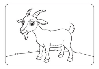 Charming Nubian Goat Illustration, A Delightful Coloring Book Pa