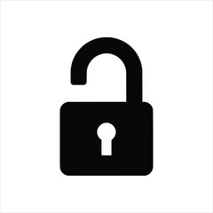 Unlock Icon - Monochrome Security UI Vector Element