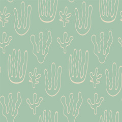 Fototapeta premium Vintage costal abstract seamless pattern, Vector hand drawn costal background illustration.