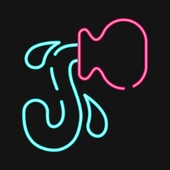 Icon aquarius the water bearer. Zodiac horoscope elements. Icon in neon style.