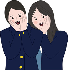 손받침 여자 청소년 친구