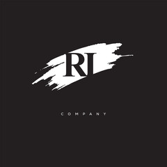 RI Brush Monogram Logo – Creative Minimalist Letter mark for Luxury Branding & Elegant Identity Design