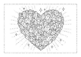 Delicate crystal heart pattern for relaxation and stress relief