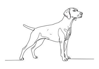 Obraz premium Elegant german shorthaired pointer depicted in a minimalist onel