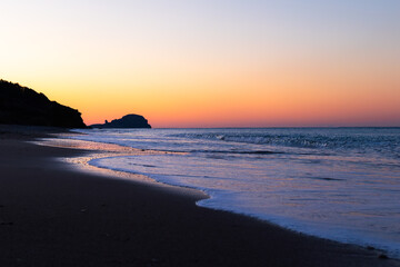 Fototapeta premium sunrise on the beach at the Mediterranean