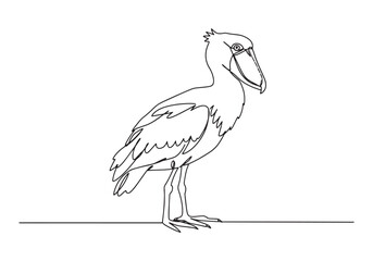 Obraz premium Elegant shoebill bird illustration in minimalist single line dra