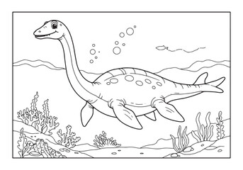 Plesiosaurus coloring page, an educational journey into prehisto