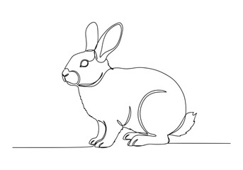 Obraz premium Elegant new zealand rabbit illustration in a minimalist style dr