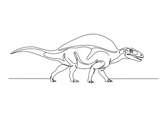 Elegant Spinosaurus Depicted in a Single Continuous Line Drawing