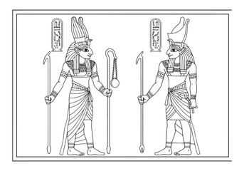Ancient Egyptian Osiris Coloring Page Illustration from 1833 Boo