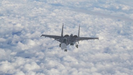 military fighter jet in flight 3d render
