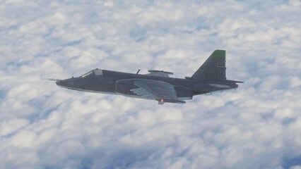 military fighter jet in flight 3d render