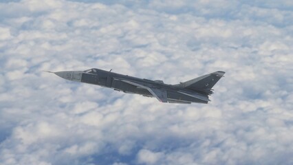 military fighter jet in flight 3d render