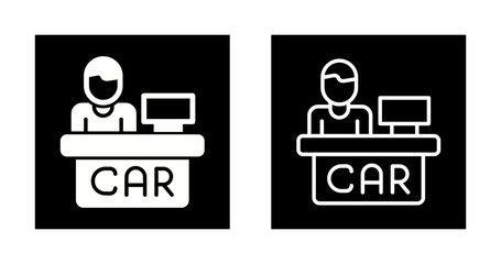Car Rental Counter Vector Icon