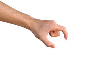 Man Hand Holding, Male hand making a gesture of holding something.