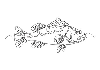 Obraz premium Elegant simplicity, A continuous line drawing of a stonefish art