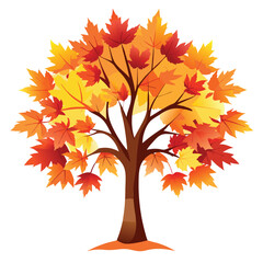 Vibrant Autumn Maple Tree Design Perfect for Fall Season Decorations Thanksgiving Cards Websites