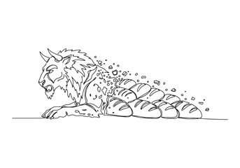 Revelation Beast Continuous Line Art, A Minimalist Interpretatio