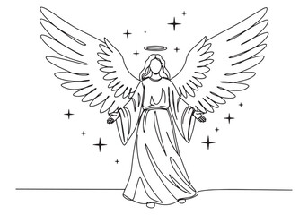 Obraz premium Elegant depiction of Kokabiel, fallen angel of stars, in continu