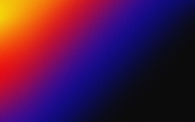 Red yellow blue color gradient background with texture noise and blur effect